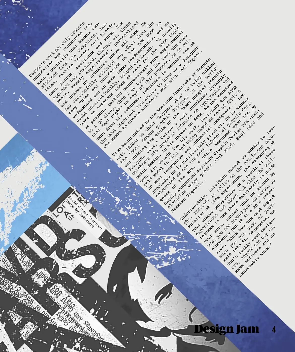 Spread two, page two: closing page with textured graphics